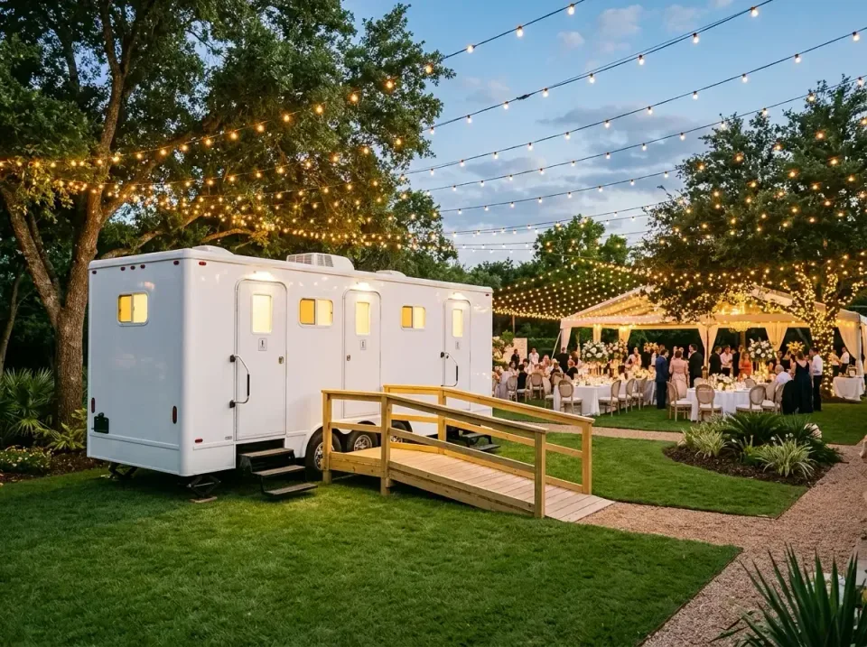 Luxury Restroom Trailer — Outdoor Event Venue Luxury Restroom Trailer — Outdoor Event Venue