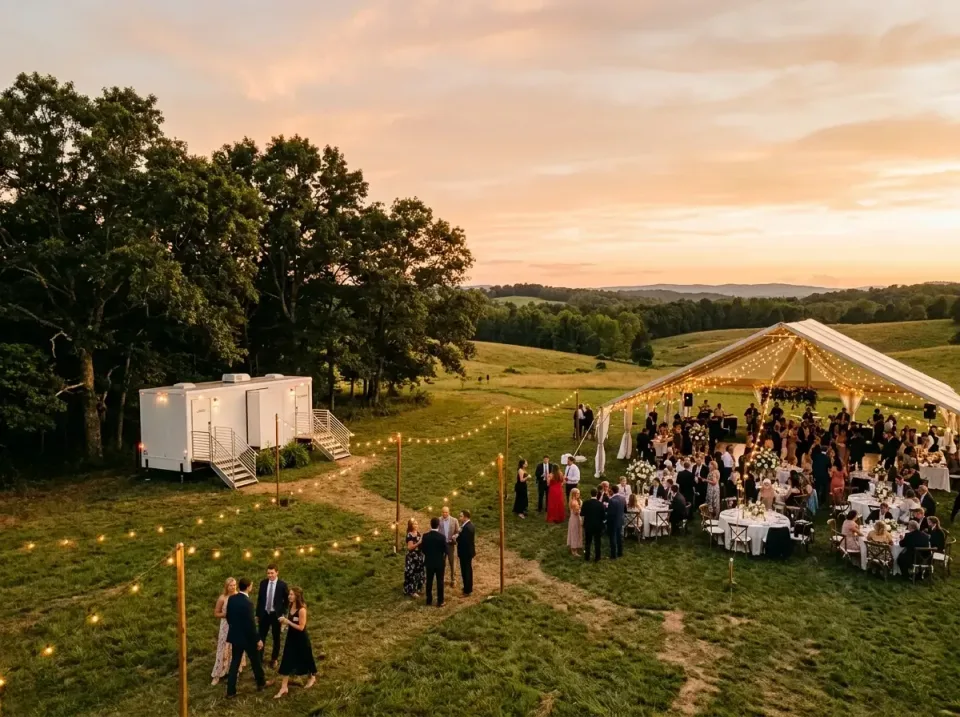 Restroom Trailer — Outdoor Wedding